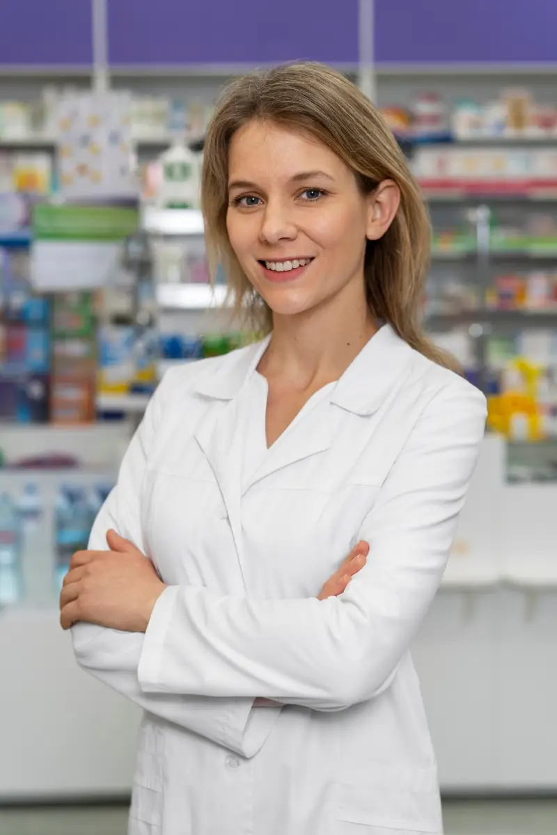 Medium shot  pharmacist working